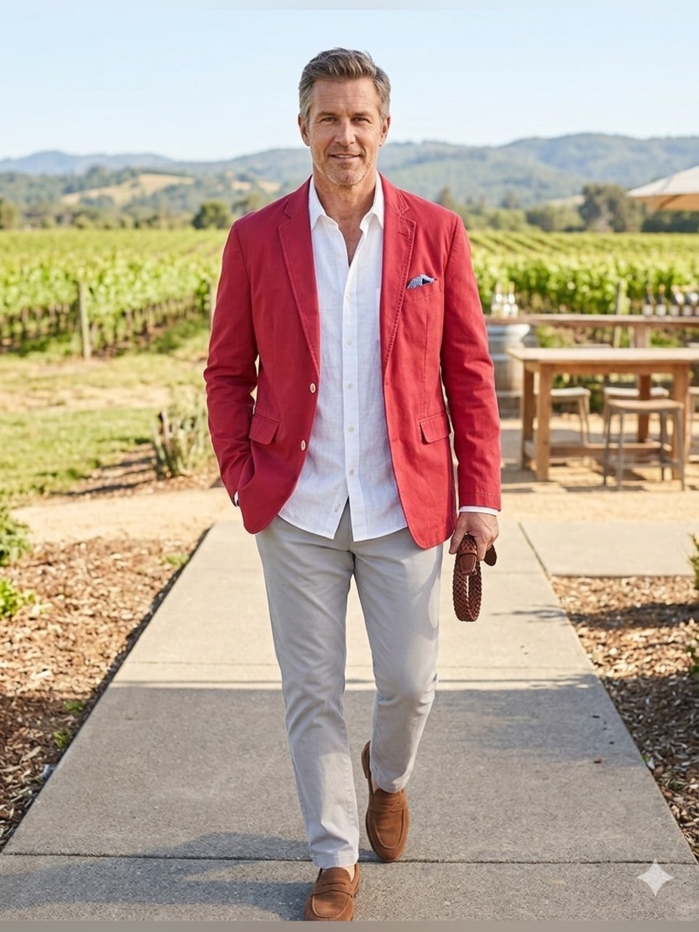 Johnston & Murphy Men's Large Red Cotton 2-Button Sport Coat Blazer EUC